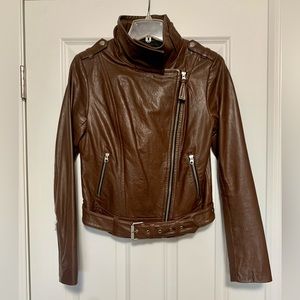 Mackage Hania dark brown leather jacket